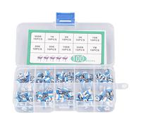 Variable Resistor Kit 100 Pcs | 10 Values 500R to 1M Trimmer Potentiometer Assortment | Blue White RM065 for Electronics/DIY Projects/Repair | Carbon Composite Material