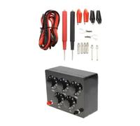 Variable Resistor Tester 0-9999.9 Ohms, Decade Resistance Box with Clips, Compact 165x125x60mm, Black