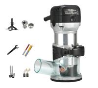 Variable Speed Laminate Trimmer 240V - 700W Soft Start, 1-6 Speed Settings, with 6.35mm & 8mm Collets for Wood Routing & Grooving,Soft Start for Safe DIY & Professional Use (Black)