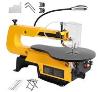 Variable Speed Scroll Saw, 16" Throat Width, 550-1650 RPM, 10 Saw Blade, 55mm Cut Depth, for Wood DIY Projects with Flexi Shaft & Foot Pedal