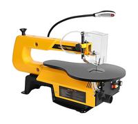 Variable Speed Scroll Saw, 16In Multifunctional Wood Cutting Machine with Tiltable Metal Work Table and Shield, Perfect for Woodworking