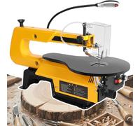 Variable Speed Scroll Saw, 55mm Cutting Depth, Stepless Speed 550-1650 SPM, 45° Tilting Aluminum Table for Woodworking, Craft & DIY