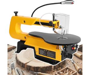 Variable Speed Scroll Saw, 55mm Cutting Depth, Stepless Speed 550-1650 SPM, 45° Tilting Aluminum Table for Woodworking, Craft & DIY