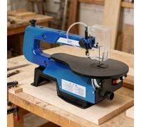 Variable Speed Scroll Saw, Electric Fret Saw, Stepless Speed Control with 45° Tiltable Metal Work Table for Bevel Cuts, 550-1650 SPM, DIY Workshop