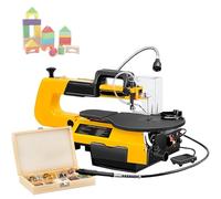 Variable Speed Scroll Saw, Multifunctional Wood Cutting Machine with 45° Tiltable Work Table, Desktop Fret Saw for Woodworking Projects and Precision Cuts