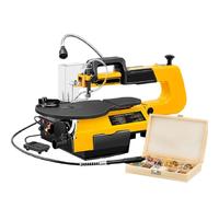 Variable Speed Scroll Saw with 45° Tiltable Metal Work Table for Bevel Cuts, Stepless Speed Control 550-1650 SPM, Electric Fret Saw for Hobbyists
