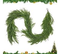 Variablek 2025 Christmas Artificial Cypress Leaf Vine Wreath, 5ft/6ft/8.8ft Christmas Artificial Cypress Leaf Vine Garland, Thick Artificial Cypress Garland for Home Decor (2.7m,without light)