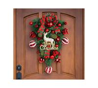 (VariantValue) Christmas Wreath Garland Candy Cane Bow Ornament Front Door Wall Home Decor