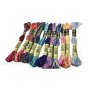 Variegated Cotton Embroidery Floss 6 Strands 8 Meters Per Skein Color Variation Cross Stitch Thread 41 Colors in 5 Sets(White)