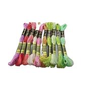 Variegated Cotton Embroidery Floss 6 Strands 8 Meters Per Skein Color Variation Cross Stitch Thread 41 Colors in 5 Sets(Yellow)
