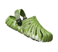 Variegated Monstera Shoes, Monstera Slippers, Monstera Pillow Slippers Bathroom Sandals Soft Shower Cloud Slides (Camo Green2, Adult, Women, 6, Numeric Range, UK Footwear Size System, 6.5, Medium)