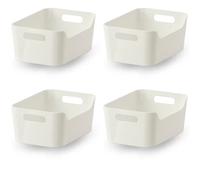 VARIERA Plastic Storage Baskets with Handle - Home Organizer - White, 24x17 CM (4 Pack)