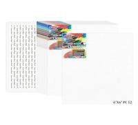 Variety 6 X 6 Inch Cotton Canvas Board for Painting, 7OZ Primed, Pack of 12 Piece