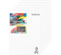 Variety 6 X 8 Inch Cotton Canvas Board for Painting, 7OZ Primed, Pack of 6 Piece