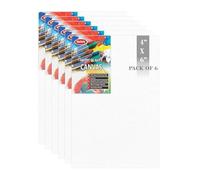 VARIETY CANVAS 4 X 6 Inch Cotton Canvas Board for Painting, 7OZ Primed, Pack of 6 Piece - White