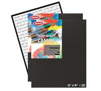 VARIETY CANVAS 6 X 8 Inch Cotton Canvas Board for Painting, 7OZ Primed, Pack of 2 Piece - Black
