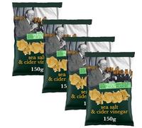 Variety Crisps Bag 150g - Lightly Sea Salted, Sea Salt & Cider Vinegar, Sweet Chilli & Red Pepper - Sharing Pack of Flavoured Crisps - Trl (4 x Bag, Sea Salt & Cider Vinegar Sharing Crisps)