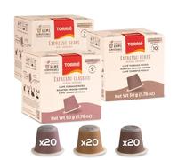 Variety Discovery Pack Nespresso Compatible Coffee Pods, 60 Pack - 100% Biodegradable & Home Compostable Original Line, Mild, Classic & Intense Eco-Friendly Coffee, 20 Pods of Each
