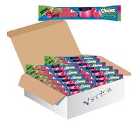 Variety Flavour Chew Barrs PMP 14g - Strawberry, Cherry, Tutti Frutti, Mango & Apple Flavoured Chewy Sweets - Bzk (20 x Bars, Cherry Chew Bars)