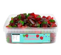 Variety Flavour Sweet Tub 600g - Assorted Fruit Flavour Jelly, Gummy & Fizzy Sweets in a Reusable Tuub - Cdyc (Giant Strawberries Tub)