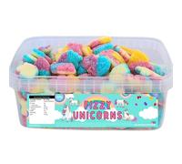 Variety Flavour Sweet Tub 600g - Assorted Fruit Flavour Jelly, Gummy & Fizzy Sweets in a Reusable Tuub - Cdyc (Fizzy Unicorns Tub)