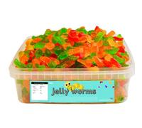 Variety Flavour Sweet Tub 600g - Assorted Fruit Flavour Jelly, Gummy & Fizzy Sweets in a Reusable Tuub - Cdyc (Jelly Worms Tub)