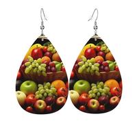 variety fresh vegetables fruits Earrings for Women Teardrop Dangle Earrings Boho Lightweight Unique Leather Earrings Fashion Pendant for Birthday Gift Fashion Jewelry
