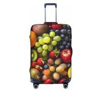 Variety Fresh Vegetables Fruits Luggage Cover Elastic Washable Stretch Suitcase Protector Anti Scratch Travel Cover, White, M