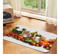 Variety Fresh Vegetables Fruits Print Pet Absorbent Leather Tablecloth Perfect for Dogs, Cats, and Other Pets