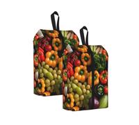 Variety Fresh Vegetables Fruits Print Trainer Bag Portable Boot Bag with Zipper Closure Storage Pouch for Travel Home-2pcs