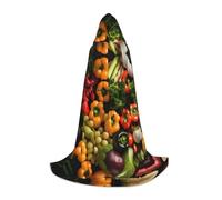 Variety Fresh Vegetables Fruits Print Unisex Hooded Cape, Thoughtful Present For Halloween/Cosplay Lovers/Theme Parties