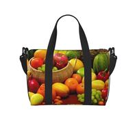 Variety Fresh Vegetables Fruits Printed Travel Duffel Bag for Women Men - Weekend Overnight Bags with Adjustable Shoulder Strap and Handle