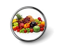Variety Fresh Vegetables Fruits Round Badge Personalized Metal Lapel Pin Badges Fit Clothing Bags Hat Humorous Printed Brooch Badge Party Decorations Accessories for Men Women