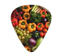 Variety of Fresh Vegetable Fruit Print 12pcs Guitar Cubes for Guitar and Ukulele, Unique Guitar Gift