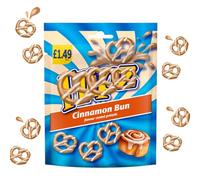 Variety Pack of Coated Pretzel Snacks PMP - Peanut Butter, Cinnamon Bun & Milk Chocolate 80g - Flp (12 Packs, Cinnamon Bun)