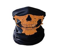 Variety Skeleton Head Scarf Riding Warm Wai BO Skiing Halloween Props Multifunctional Seamless Magic Headscarf (Orange, One Size)