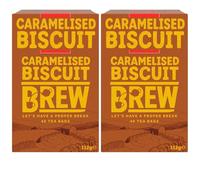 Variety Tea Bags 2 x Boxes - Caramelised Biscuit & Cherry Bakewell Flavour Tea - 40 Tea Bags Per Pack, Sweet Dessert Inspired Aromatic Brew Black Tea - yksh (Caramelised Biscuit Brew Tea Pack)