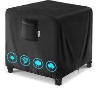 Varietyface 28" Square Fire Pit Cover - Heavy-Duty Waterproof Oxford, Buckle Straps, Air Vents & Drawstring - Windproof & UV-Resistant for Worry-Free Year-Round Protection on Patio Fire Pits & Tables