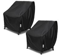 VARIETYFACE Outdoor Swivel Rocking Chair Covers, 2 Pack, Patio Chair Covers with Air Vents & Wind Straps, Fit up to 28" W x 33"D x 38.5"H, Black