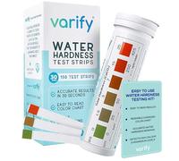 Varify Water Hardness Test Kit - Water Testing Kit for Home, Drinking, Well, Spa, Swimming Pool, Softener, Dishwasher & More - Hard Water Test Strips for Calcium, Magnesium etc (0-425 pmm, 150 Strips)