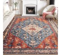 VARIKASHOM Area Rug for Bedroom Lounge Home Office Dining Vanity Dressing Table Chair,Vintage Oriental Multicolour Traditional Blue, Orange,Orange,130 x 180 cm