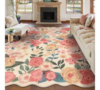 VARIKASHOM Area Rugs for Living Room Bedroom, Rug Under Dressing Table Chair,Multicoloured floral modern red, green, beige, yellow,80 x 160 cm