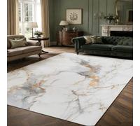 VARIKASHOM Bedroom Rugs Medium size, 160 x 200 cm, Abstract Modern White Gray Yellow, Area Rug Soft Short Pile, Lounge Living Room Dining Sitting Room Floor,