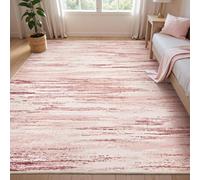 VARIKASHOM Rugs Home Decorations Bedroom under Dressing Table, Makeup Vanity Table,Modern Abstract Pink, White,Pink,100 x 160 cm
