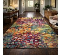 VARIKASHOM Rugs Home Decorations Bedroom under Dressing Table, Makeup Vanity Table,Red Orange Yellow Green Modern Abstract Design Colorful,100 x 160 cm