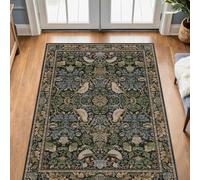 VARIKASHOM Rugs Home Decorations Bedroom under Dressing Table, Makeup Vanity Table,Traditional Floral Green, Contemporary Designs,Multicolor, 100 x 160 cm