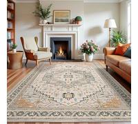 VARIKASHOM Rugs Home Decorations Bedroom under Dressing Table, Makeup Vanity Table,Vintage Oriental Multicolour Beige, Gray, Brown,Multicolour,100 x 160 cm