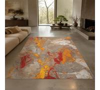 VARIKASHOM Small Rugs, 80 x 120 cm, Abstract Modern Gray red yellow white, Washable Rug Living Room Bedroom Floor Carpets Beside Mats,