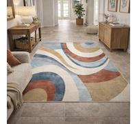 VARIKASHOM Small Rugs Washable Rug Floor Mat for Hallway Entryway Laundry Besides, Abstract Red, Blue, Yellow, White,60 x 110 cm
