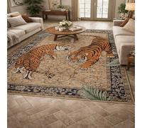 VARIKASHOM Small Rugs Washable Rug Floor Mat for Hallway Entryway Laundry Besides, Floral Vintage oriental Beige, Brown, Orange, Green, Black, White,60 x 110 cm